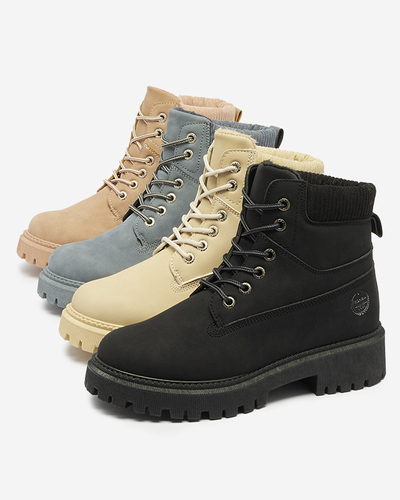 Tmavo ružové dámske zateplené trapper topánky Teruna - Obuv