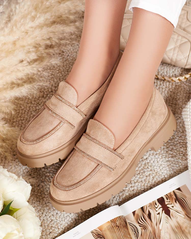 Royalfashion Dámske mokasíny so zirkónmi Eroime