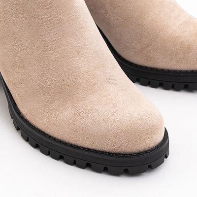 Krémové dámske vysoké podpätky Larni- Obuv