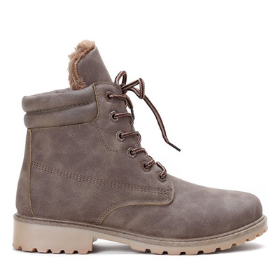 Ocieplane trapery Maggie w kolorze khaki- Obuwie