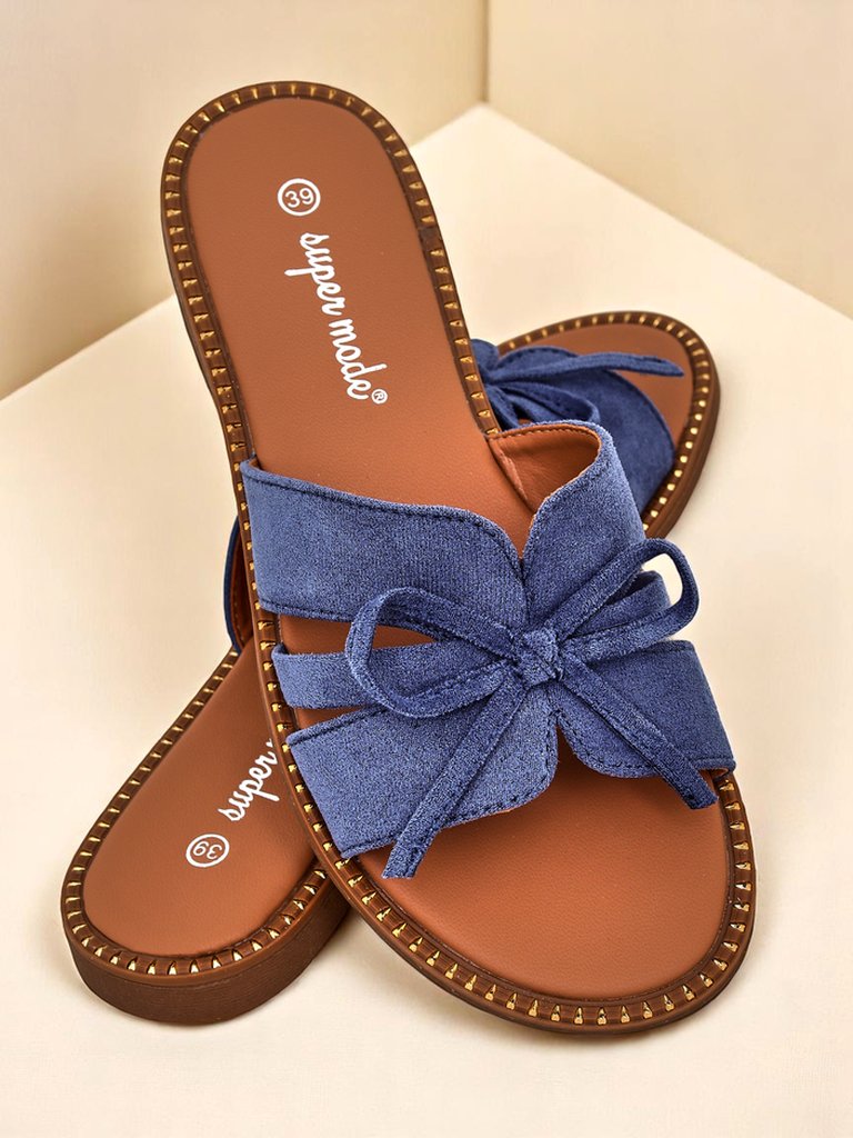 Royalfashion Dámske šľapky na plochej podrážke s mašľou Gerber