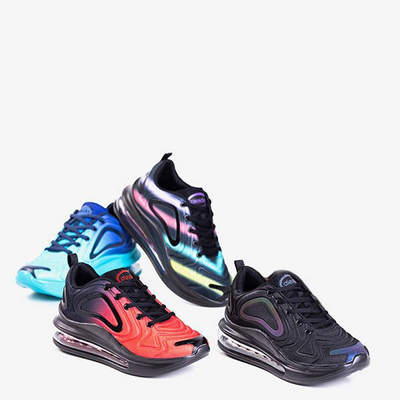 Čierna a červená pánska športová obuv s priehľadnou podrážkou Aierda - Obuv