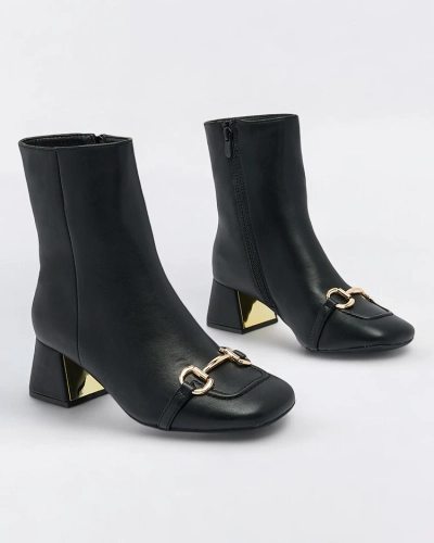 Royalfashion Čierne dámske nízke čižmy Referra