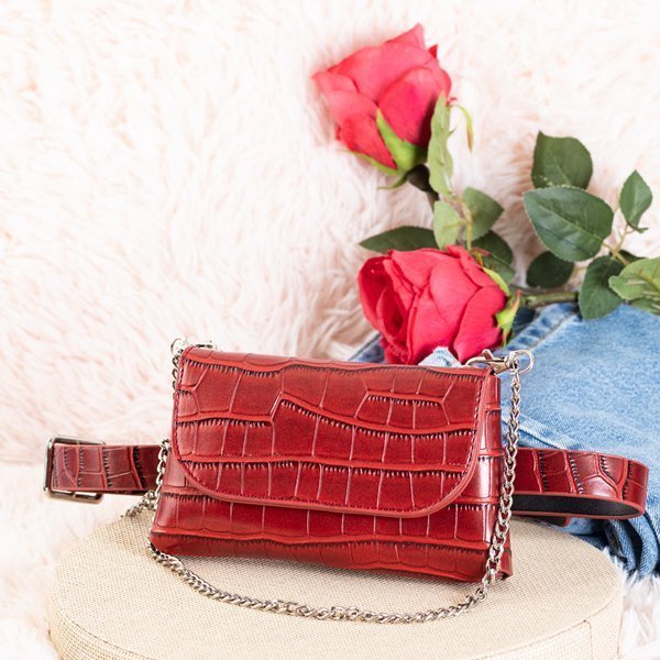 Bordová ľadvinka a'la hadia koža - Kabelky