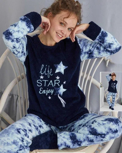 Royalfashion Dámske pyžamá a'la Fleece Life Star Enjoy