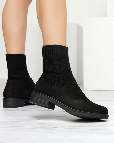 Čierne dámske čižmy a'la sock Asencion - Obuv
