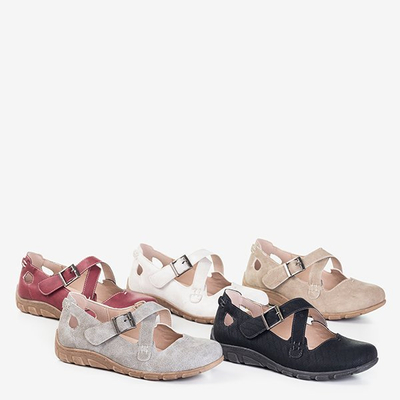 Svetlosivé dámske topánky so zapínaním na suchý zips Grazena - Obuv