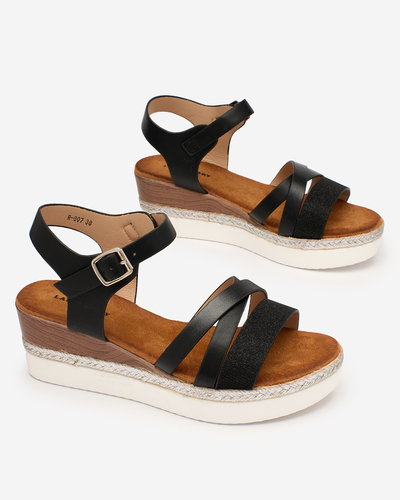 OUTLET Royalfashion Classic Black Dámske sandále Lady BlackWhite