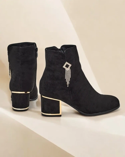 Dámske členkové topánky z ekologického semišu značky Royalfashion na podpätku Egris