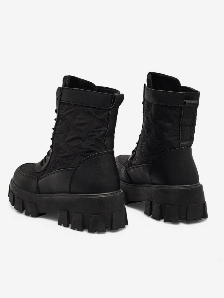 Eko usnjeni ženski gležnarji s vezalkami Solvi