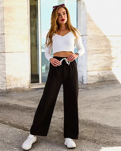 Royalfashion Dámske široké rifľové nohavice