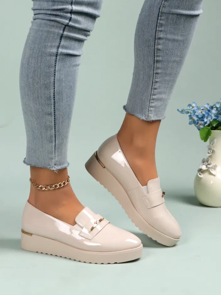 Royalfashion Dámske lakované mokasíny Arefel