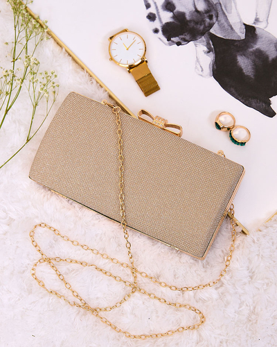 Royalfashion Zlatá dámska spojková taška