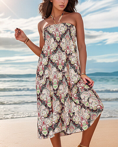 Royalfashion Dámske midi šaty s potlačou