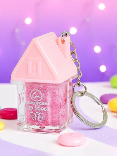 Lesk na pery s trblietkami, farba Ružová