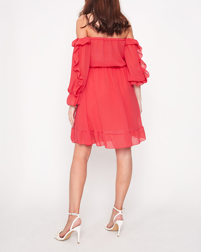 Tmavoružové dámske španielske šaty - oblečenie