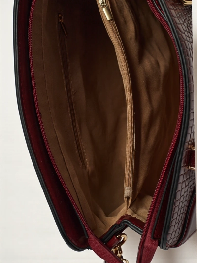Ženska shopper torbica iz eko usnja z reliefom Iron Lace