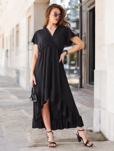 Royalfashion Dámske midi šaty s asymetrickým lemom