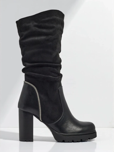 Ženski gležnarji iz eko semiša z nagubanim zgornjim delom Elyndra