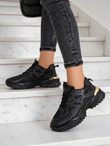 Stilosa Luma Črni Ženski Športni Copati iz Ekološkega Usnja