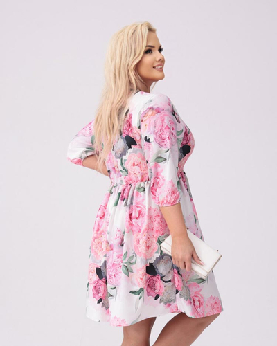 Royalfashion Dámske šaty po kolená s potlačou PLUS SIZE