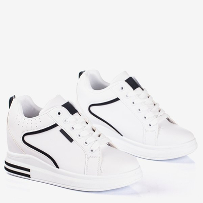 Čiernobiele dámske tenisky na klinovom podpätku Marcja - Obuv