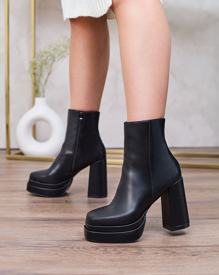 Royalfashion Čierne dámske čižmy Atotona