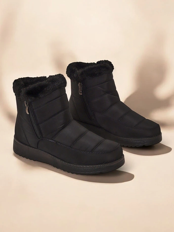 Ženski gležnarji Venus Črni iz blaga Udobni za zimo