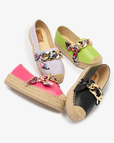 OUTLET Royalfashion Dámske espadrilky s mašľou v čiernej farbe Fanfoss