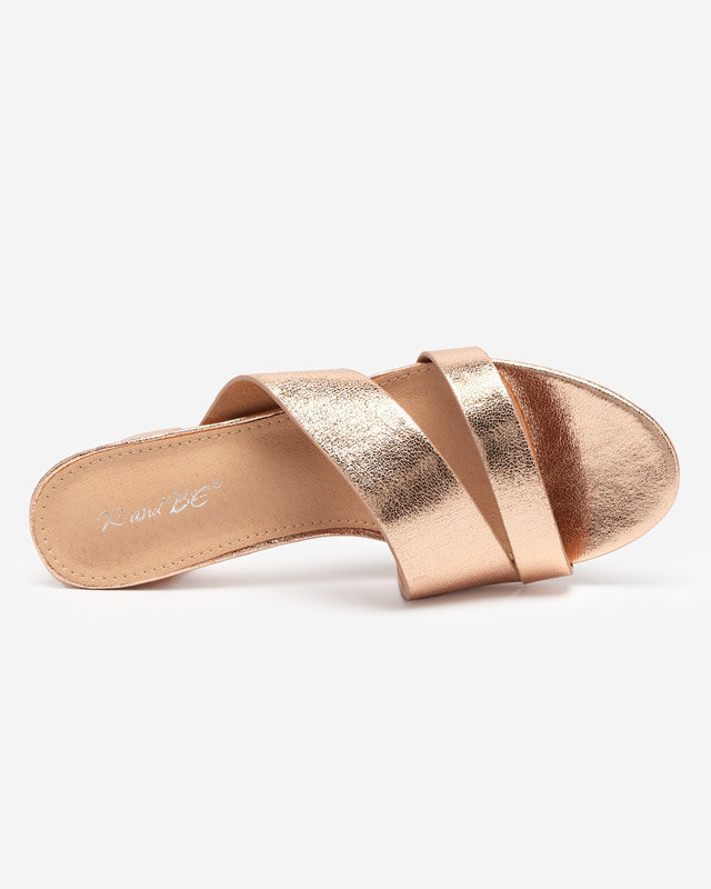 OUTLET Zlato-ružové dámske Stepho-vysoké opätky - Obuv