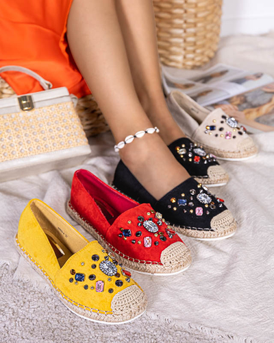 Čierne dámske espadrilky z eko semišu s kubickými zirkónmi Mediros - Obuv