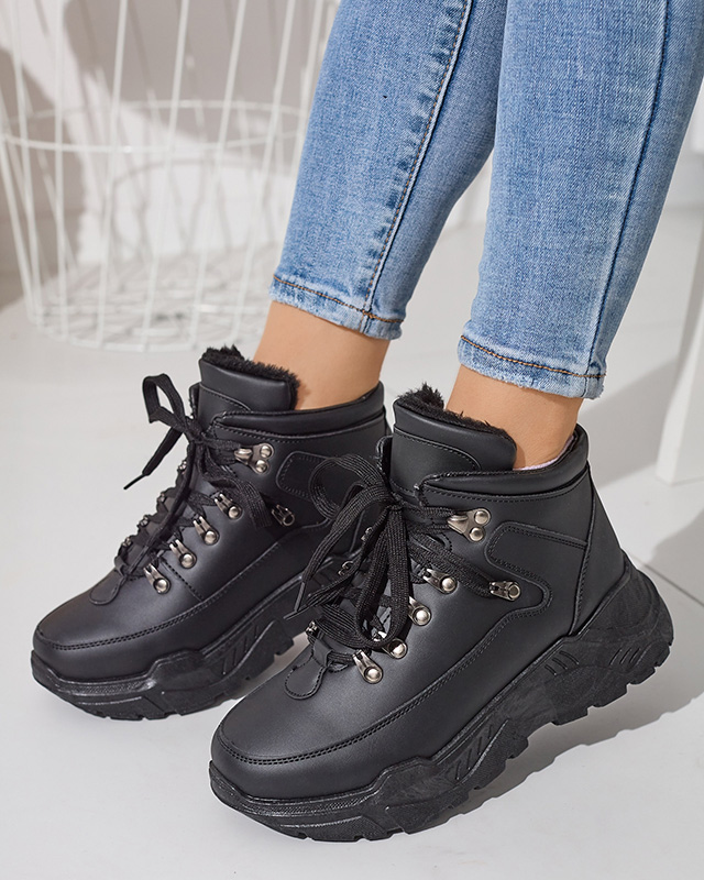 Čierne čižmy z ekokože od Rueq- Footwear