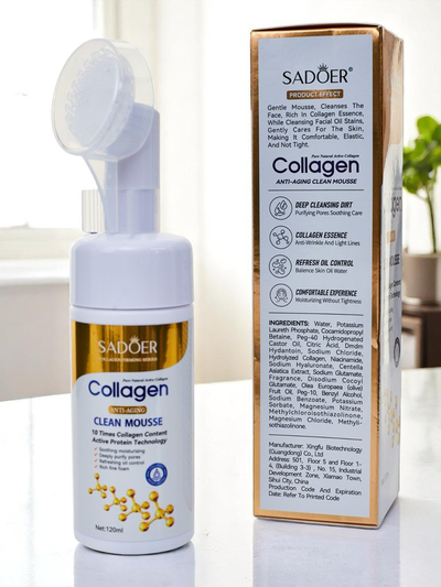 Sadoer Čistiaca anti-age pleťová pena s kolagénom a kefkou