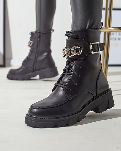 Zateplené čierne bagger topánky pre ženy Effpi- Obuv