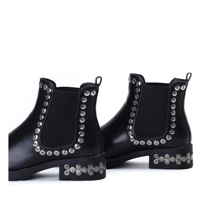 Czarne sztyblety z dżetami Clover- Obuwie