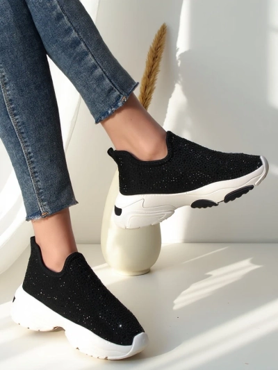 Royalfashion dámske sneakersy na slip-on s rhinestoneovými ozdobami Elavises