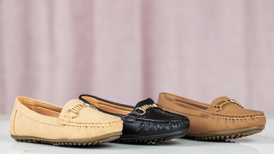 Čierne mokasíny s kovovou dekoráciou Abu-Dabi - Obuv