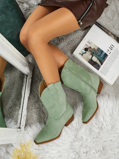 Ženski kavbojski škornji iz eko semiša SpireHush