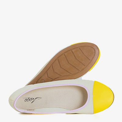 Žlté dámske tkané baleríny Manolita - Obuv