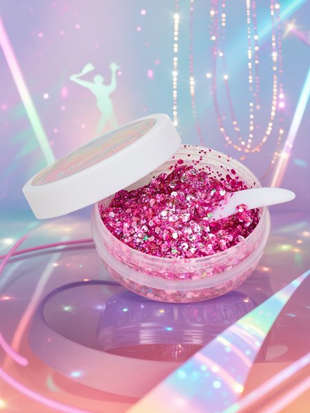 Trblietavý gél na zdobenie tváre v ružovej farbe