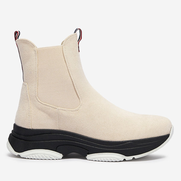 OUTLET Béžové dámske zateplené čižmy z eko-semišu Ducti- Footwear