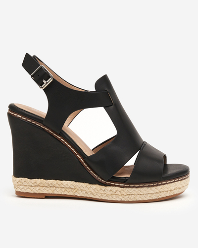 Čierne dámske sandále na vysokom klinu Clack - Topánky