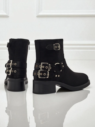 Ženski gležnarji iz eko semiša s sponkami Valtos