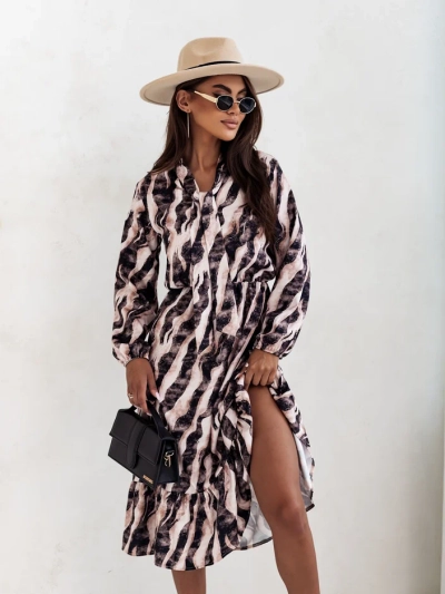 Royalfashion Dámske midi šaty s potlačou