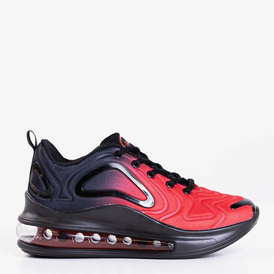 Čierna a červená pánska športová obuv s priehľadnou podrážkou Aierda - Obuv