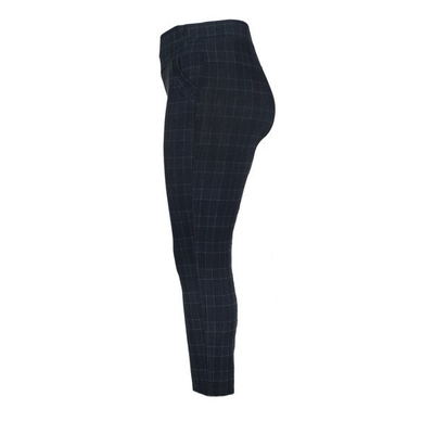 Černé legíny plus velikosti s námořnickou modrou kontrolou - Kalhoty 1
