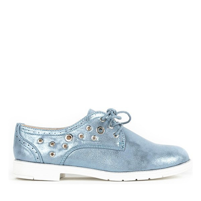 Niebieskie półbuty z metalicznym wykończeniem Magila - Obuwie