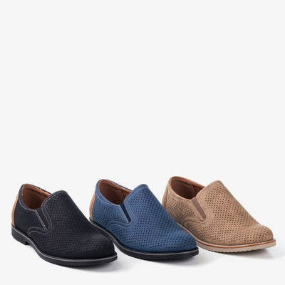 Čierne pánske topánky s prelamovaným povrchom Lonberg - Topánky