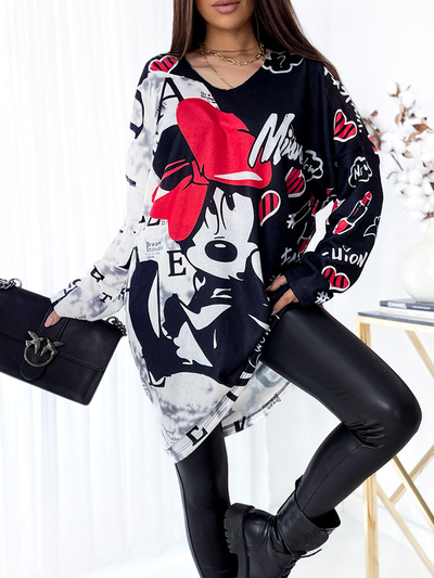 Royalfashion Čierno-biele dámske midi šaty s potlačou