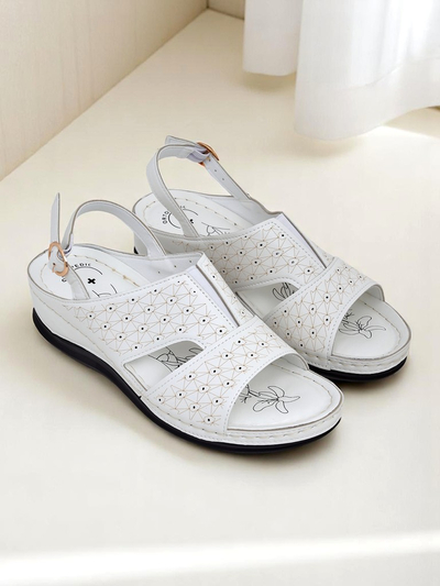Royalfashion Dámske sandále s nízkym klinovým podpätkom Comfort Chic